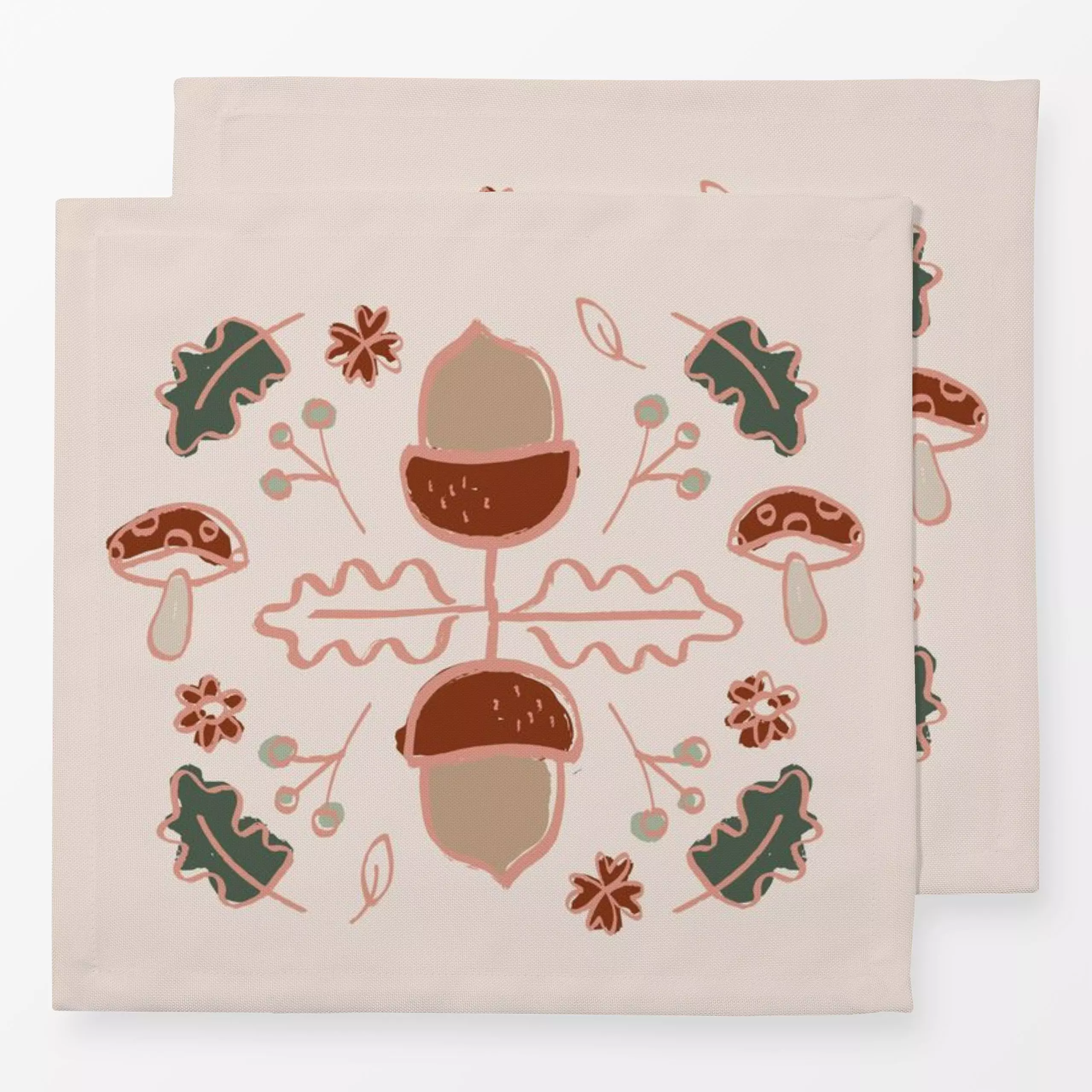 Servietten Eichel Herbst beige - Natur & Landschaft - von „Kruth Design"; Blätter, Herbst, Herbstdeko, Eicheln, pilze, herbs...