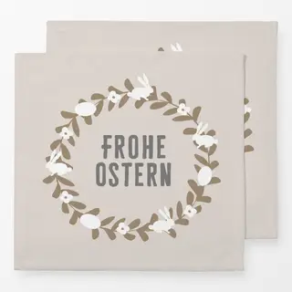 Servietten Osterkranz Hasen Eier Beige