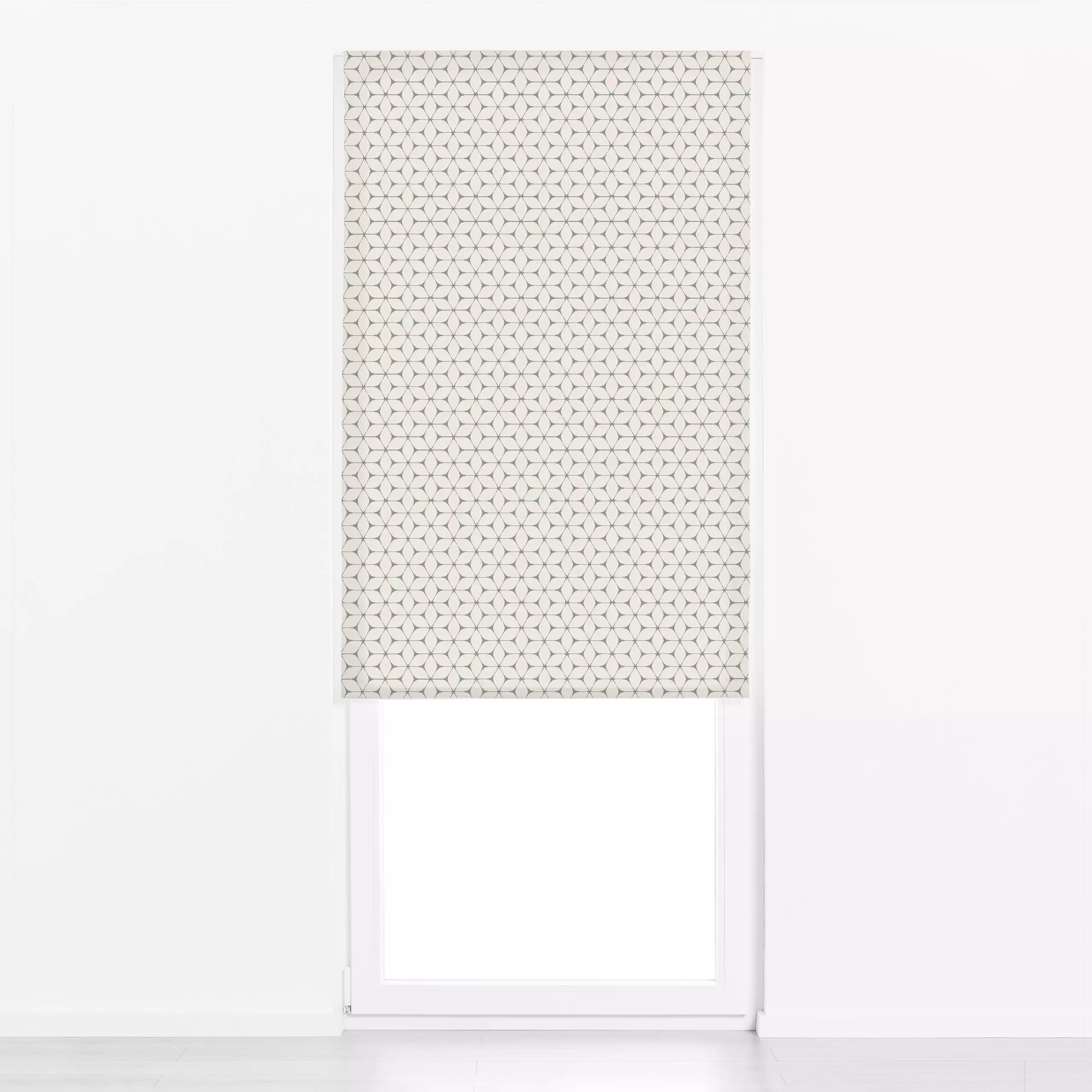 Raffrollo Floral Tiles green - Symbole & Muster - von „Studio Kesse"; marrakesch, marrokko, boho, abstrakt, Geometrisch, med...