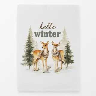 Geschirrtücher Hello Winter - Rehe im Wald