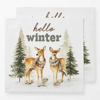 Servietten Hello Winter - Rehe im Wald
