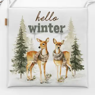 Sitzkissen Hello Winter - Rehe im Wald