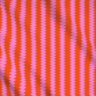 Meterware Wellen Pink Auf Orange