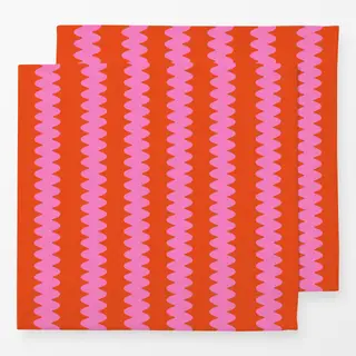 Servietten Wellen Pink Auf Orange