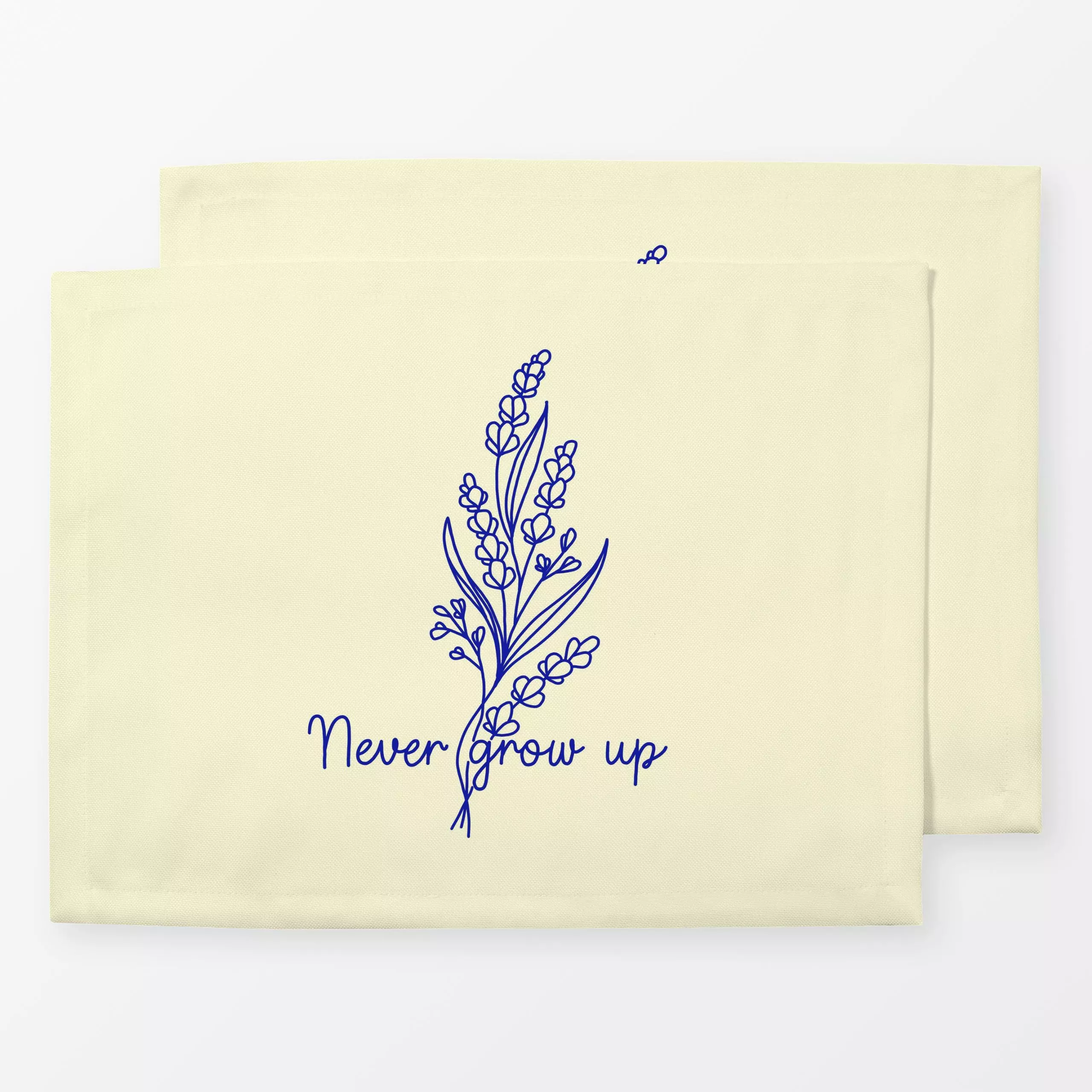 Tischset Never Grow Up Gelb, Blumen, von textilwerk