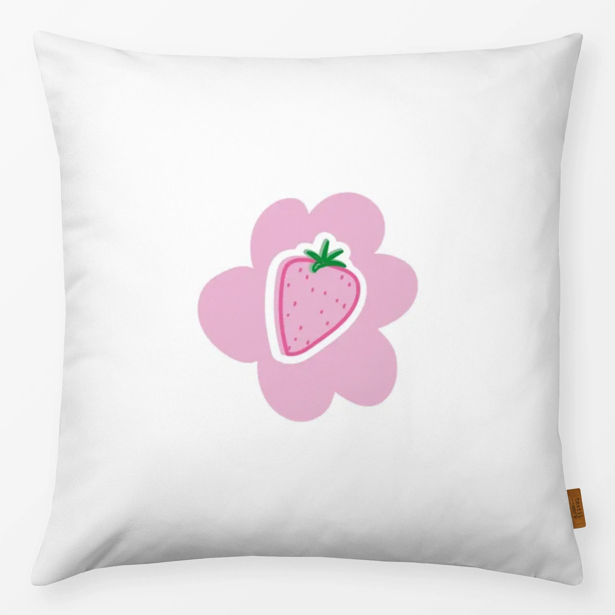 Kissen Strawberry Lover - Sommer, Küche, Essen & Trinken, Früchte - von „brushmeetspaper"; Frucht, Obst, Erdbeeren, Sommer, ...