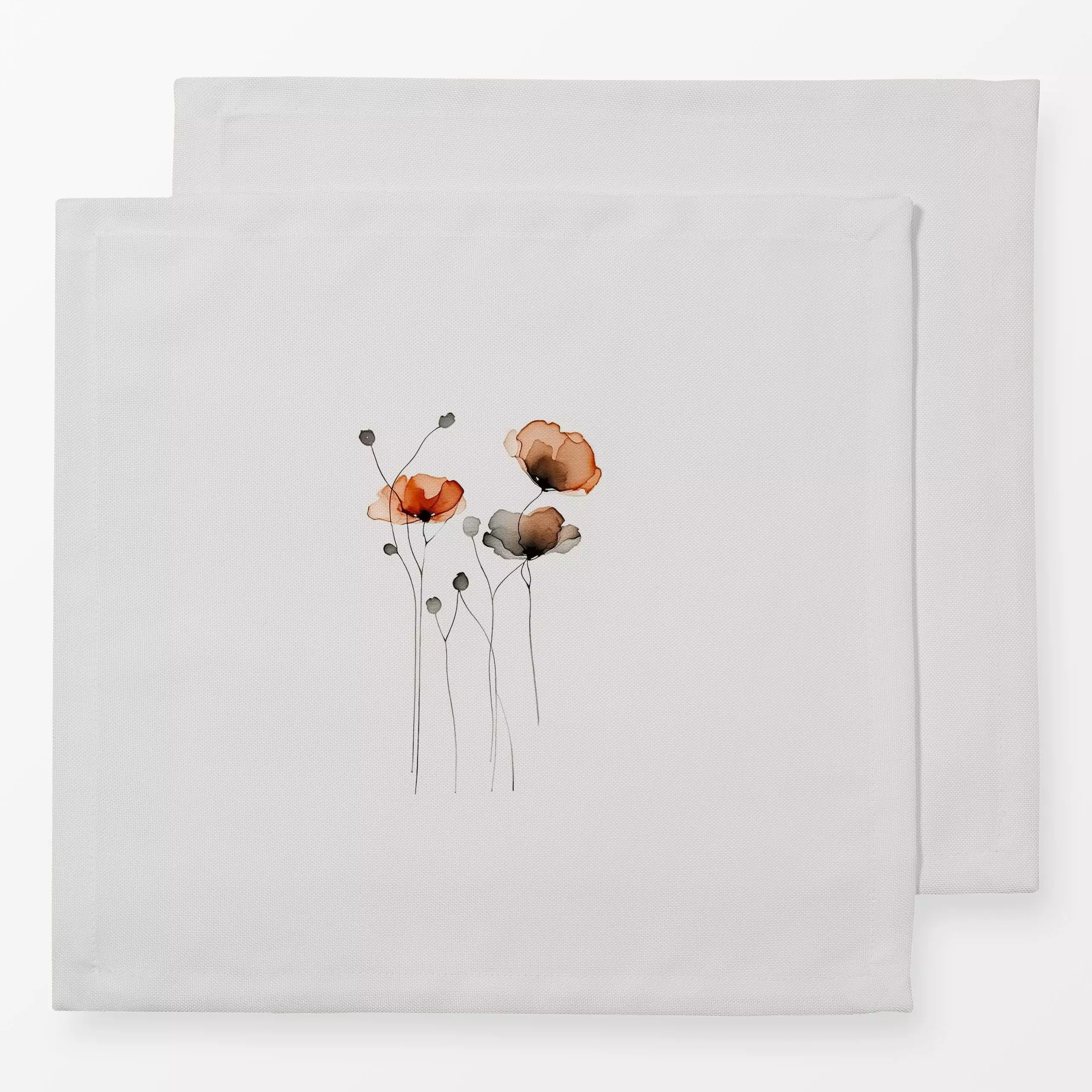 Servietten Watercolor Poppies 3 - Sommer, Pflanzen & Botanik - von „Uta Naumann"; Wasserfarben, Aquarell, Blumen, Mohn, Wild...