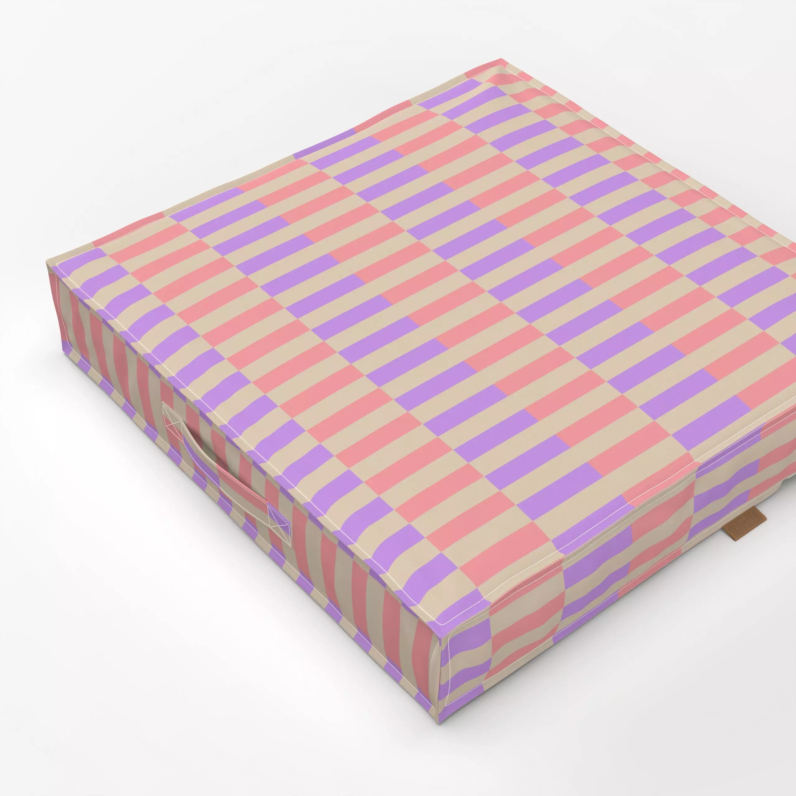 Bodenkissen Fun Block Stripes horizontal - Symbole & Muster - von „Julia Schumacher"; Streifen, beige, gestreift, lachs, ver...