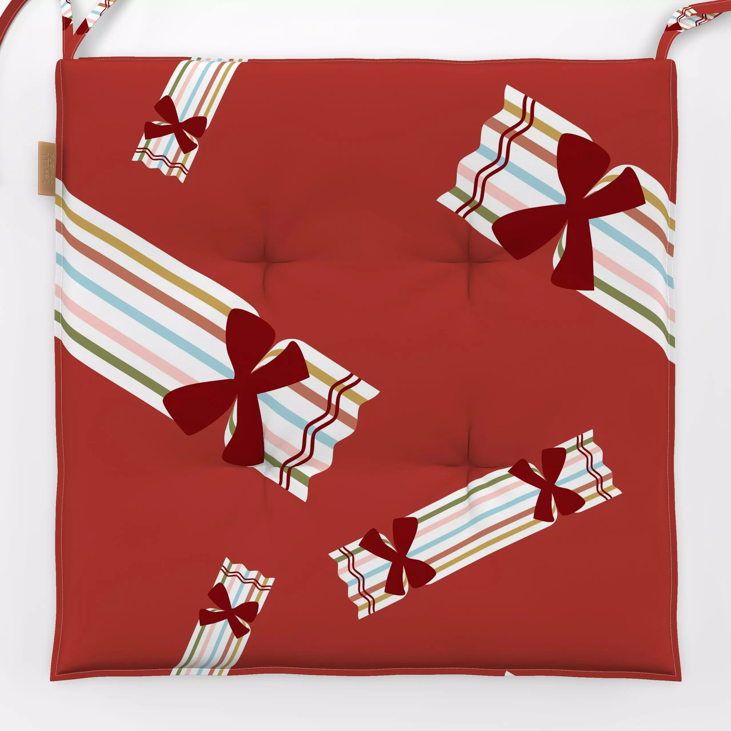 Sitzkissen Sweeet Bonbons Red - Weihnachten, Winter - von „Jana Moßmann"; Weihnachten, Winter, Geschenk, weihnachtlich, Weih...