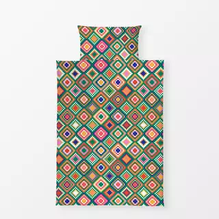 Bettwäsche Cool Boho Mosaic green