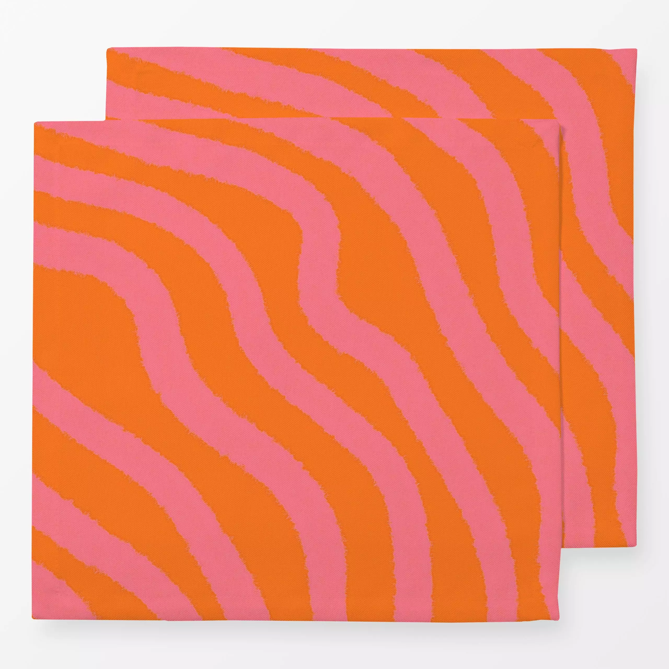 Servietten Wellenmuster orange rosa - Symbole & Muster, Retro & Vintage - von „Studio Dolci"; Linien, abstrakt, rosa, Retro,...