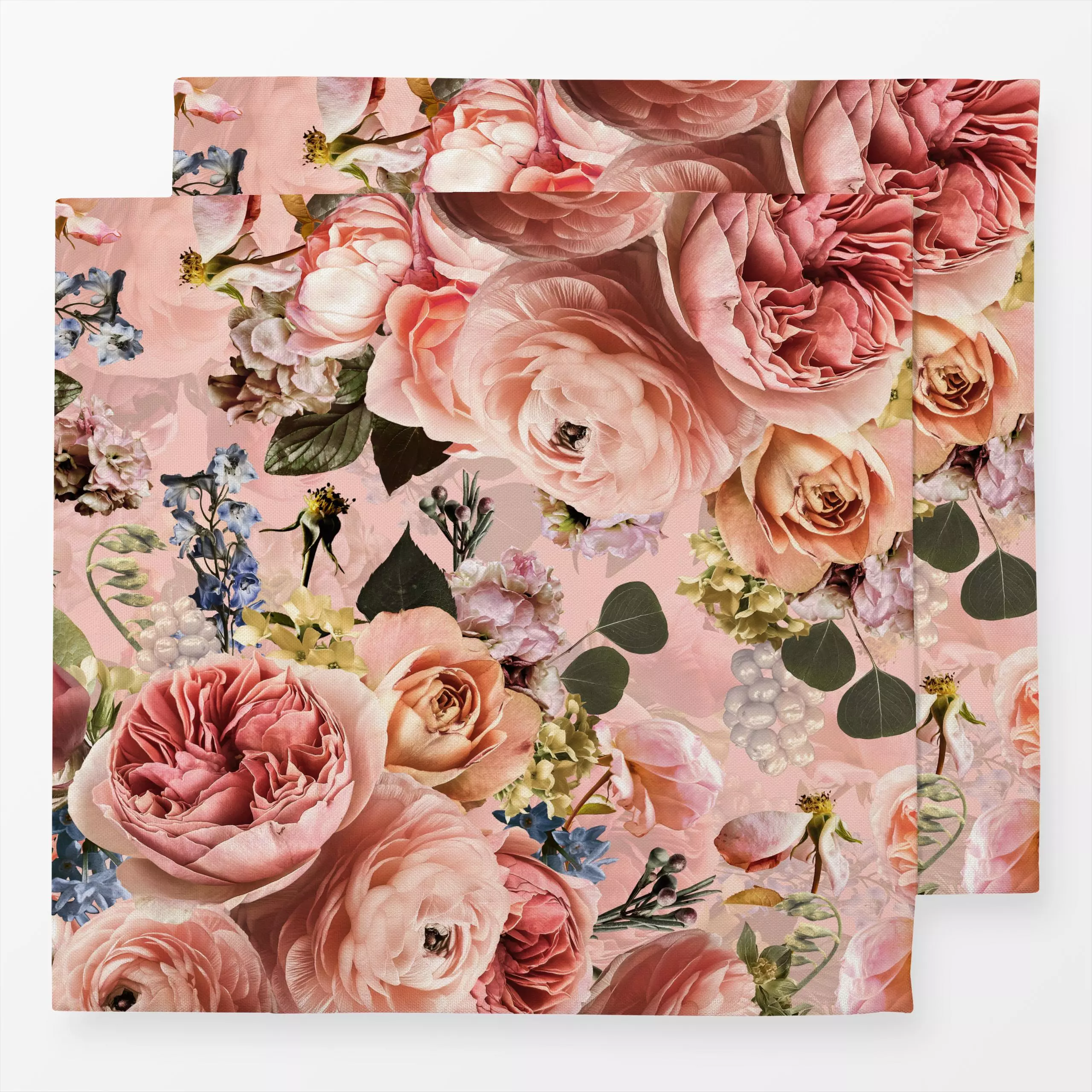 Servietten Vintage Rosen Blush - Blumen & Florales, Herbst, Pflanzen & Botanik - von „Uta Naumann"; boho, Muster, Blumen, Ro...