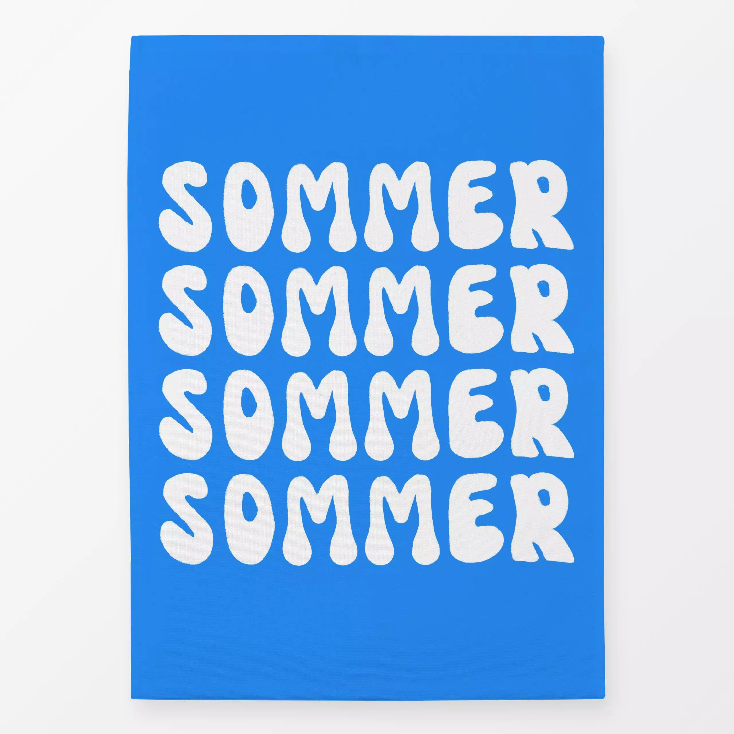 Geschirrtücher Sommer Schrift Weiß Azurblau - Sommer, Sprüche & Schriftzüge, Retro & Vintage - von „Alisa Knöß"; Sommer, mar...