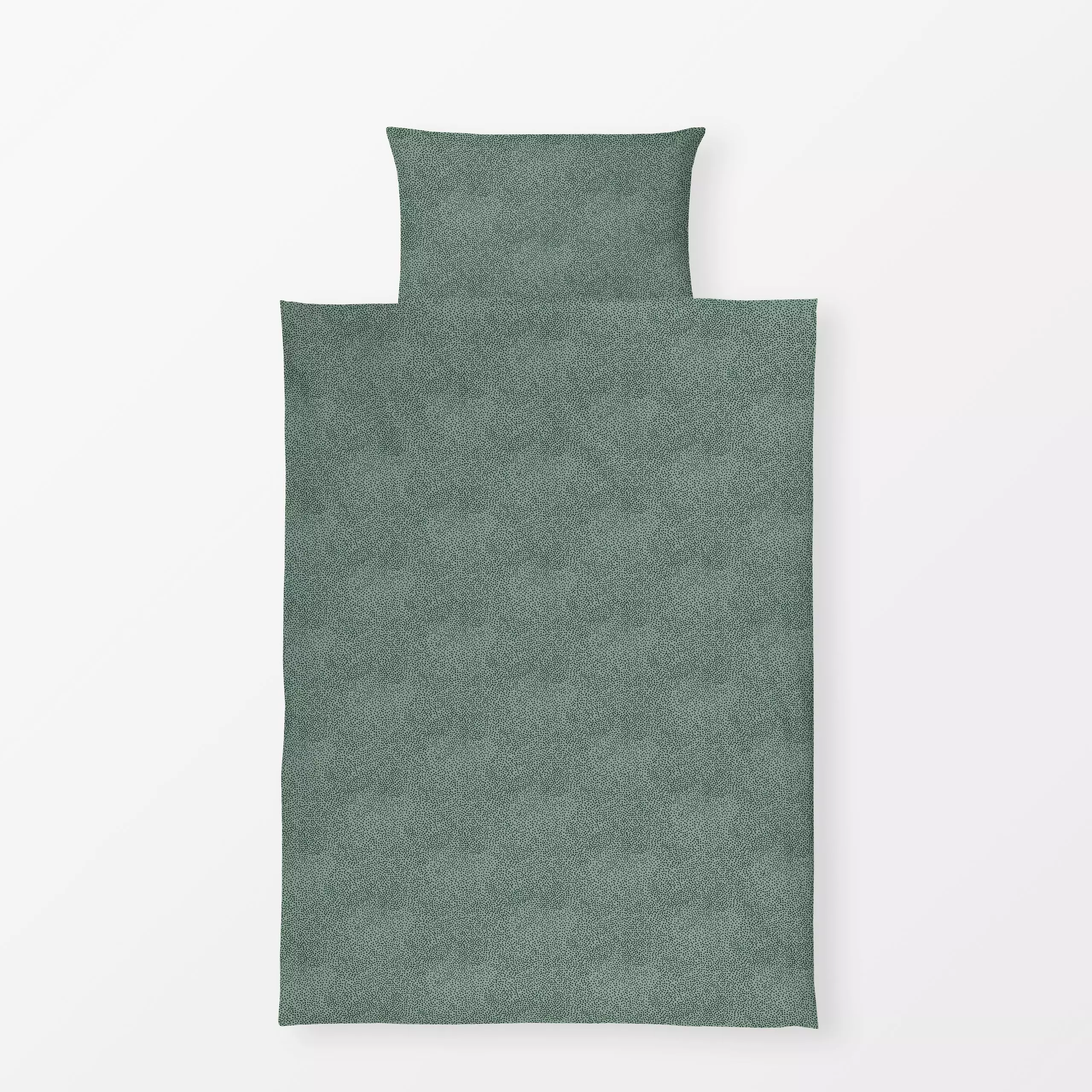 Bettwäsche Kleine Punkte dunkelgrün - Symbole & Muster - von „Julia Schumacher"; Textur, Struktur, kleingemustert, Salbei, k...