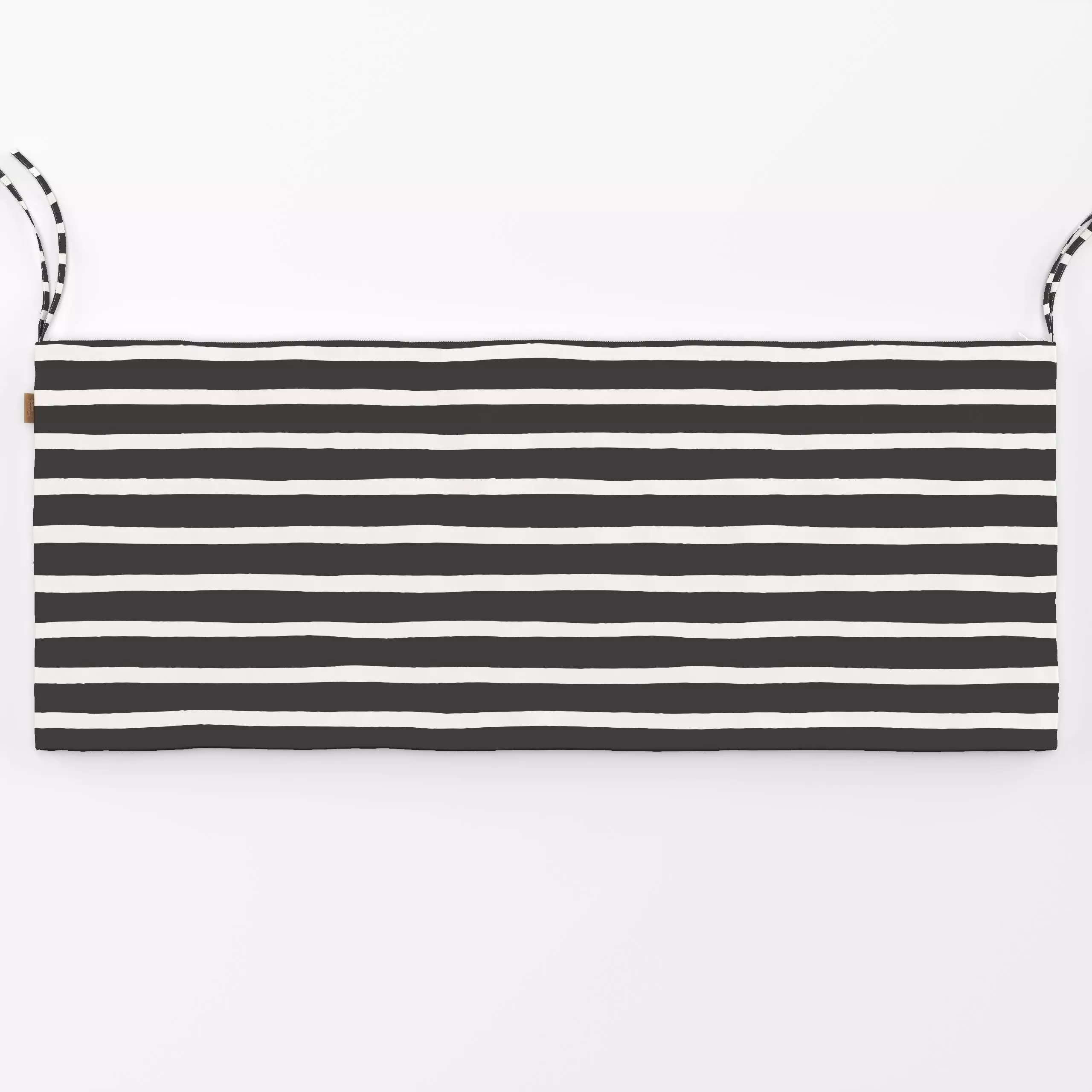 Bankauflage Stripes beige anthrazit - Symbole & Muster - von „Kathrin Woo"; Muster, minimal, Streifen, modern, dunkelgrau, s...