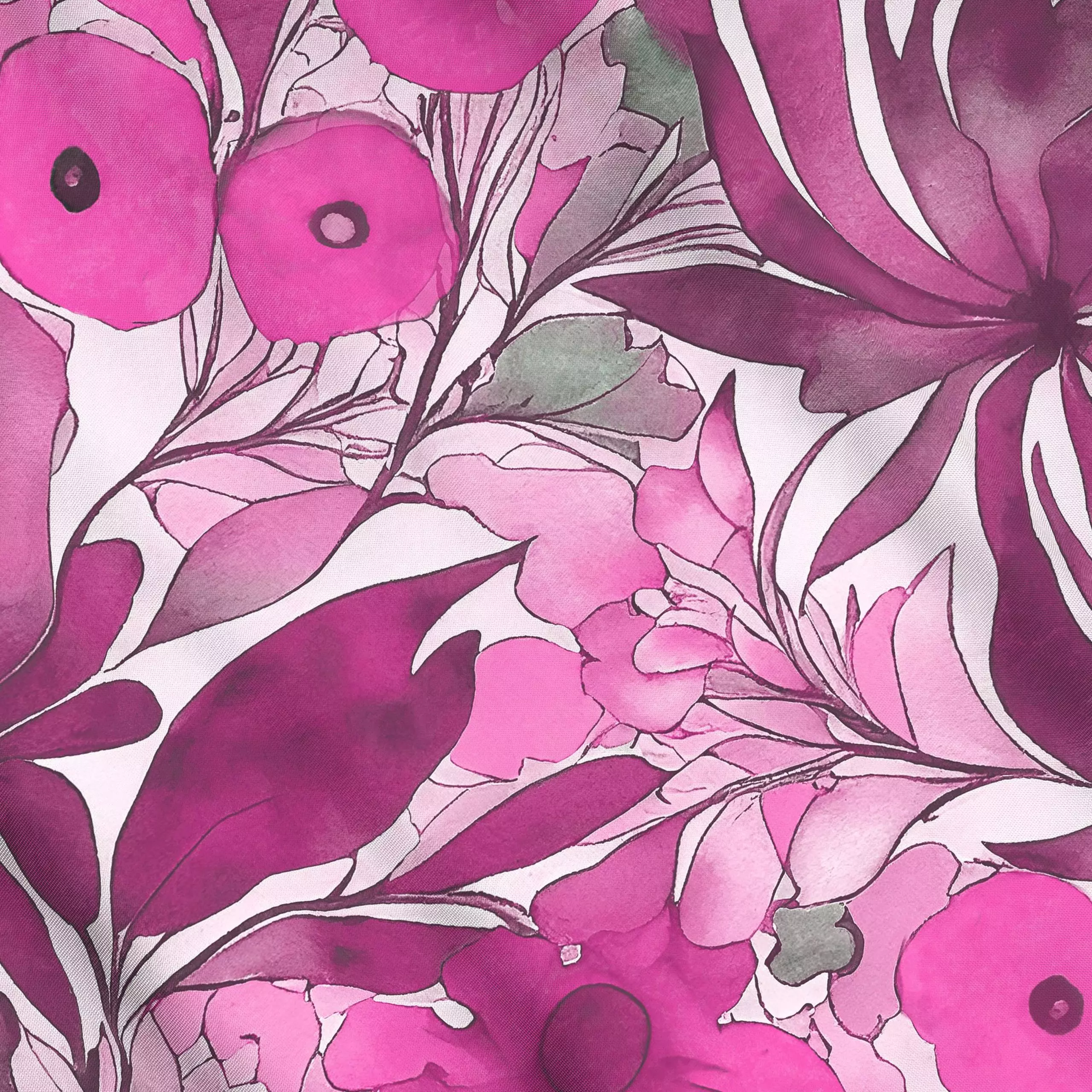 Meterware Pink Fantasy Summer Garden - Blumen & Florales, Pflanzen & Botanik - von „Andrea Haase"; Natur, abstrakt, Sommerbl...