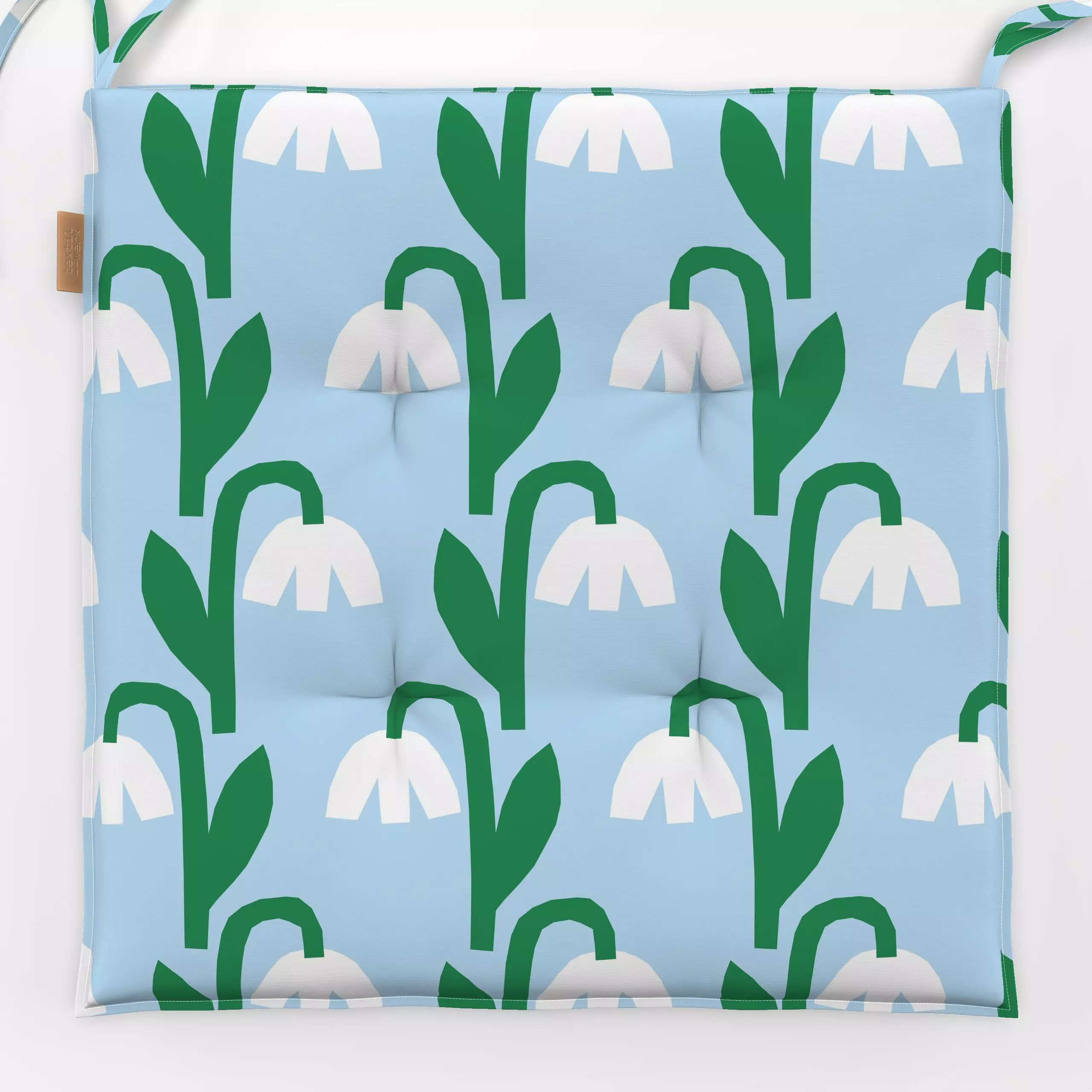 Sitzkissen Maiglocken - Blumen & Florales, Frühling - von „Lisa Jasmin Bauer"; Blumen, blau, Ostern, Farben, Fruehling, farb...