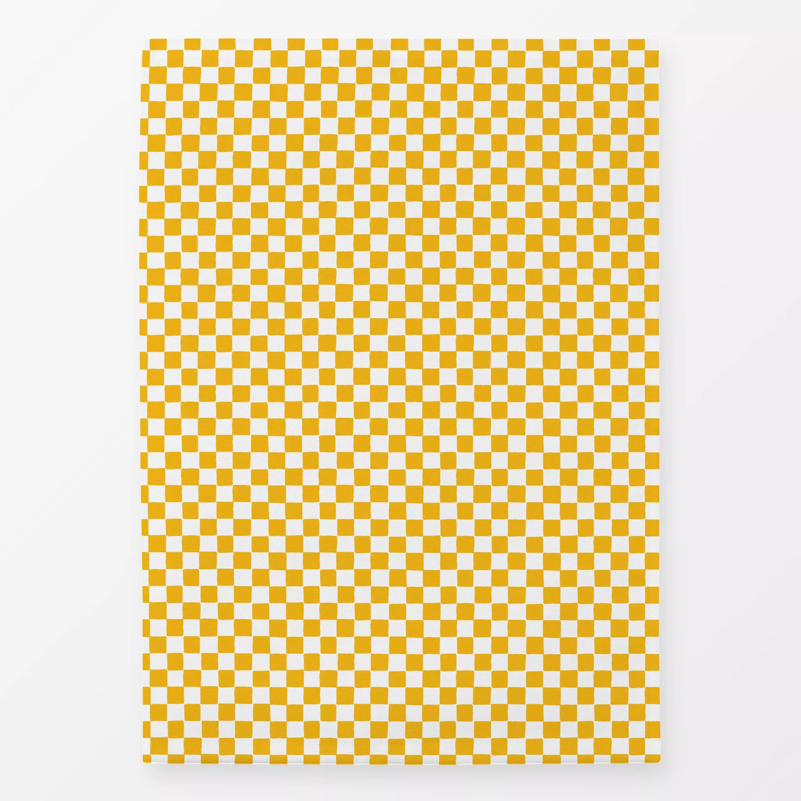 Geschirrtücher Handgemaltes Karo Gelb - Symbole & Muster - von „Mareen Heinz"; Sommer, Karo, gelb, Weiss, kariert, handgezei...