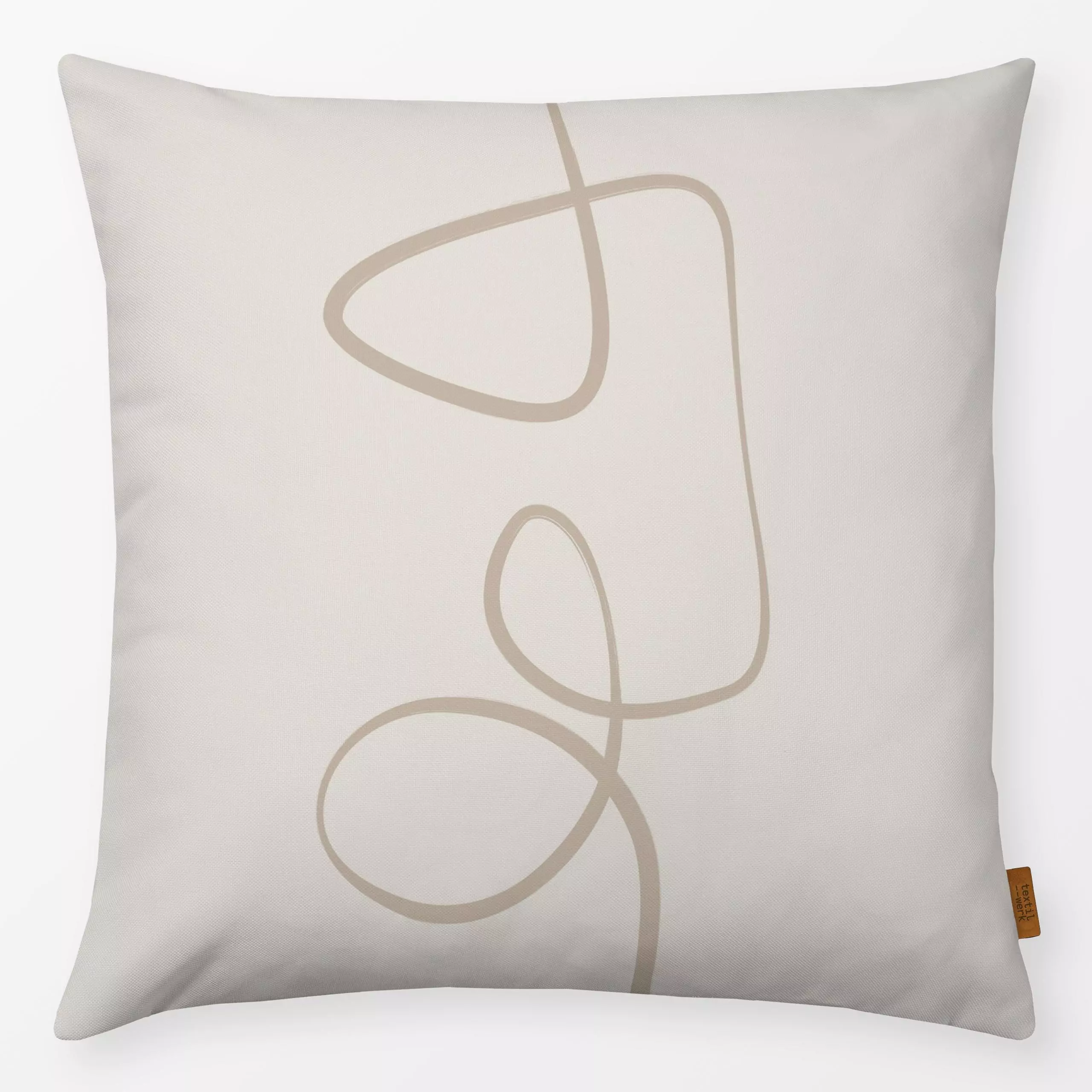 Kissen Ink Strokes 3 Beige Tones - Herbst, Symbole & Muster - von „Nouveau Prints“; Tusche, Pinselstrich, Tinte, warm, brush...