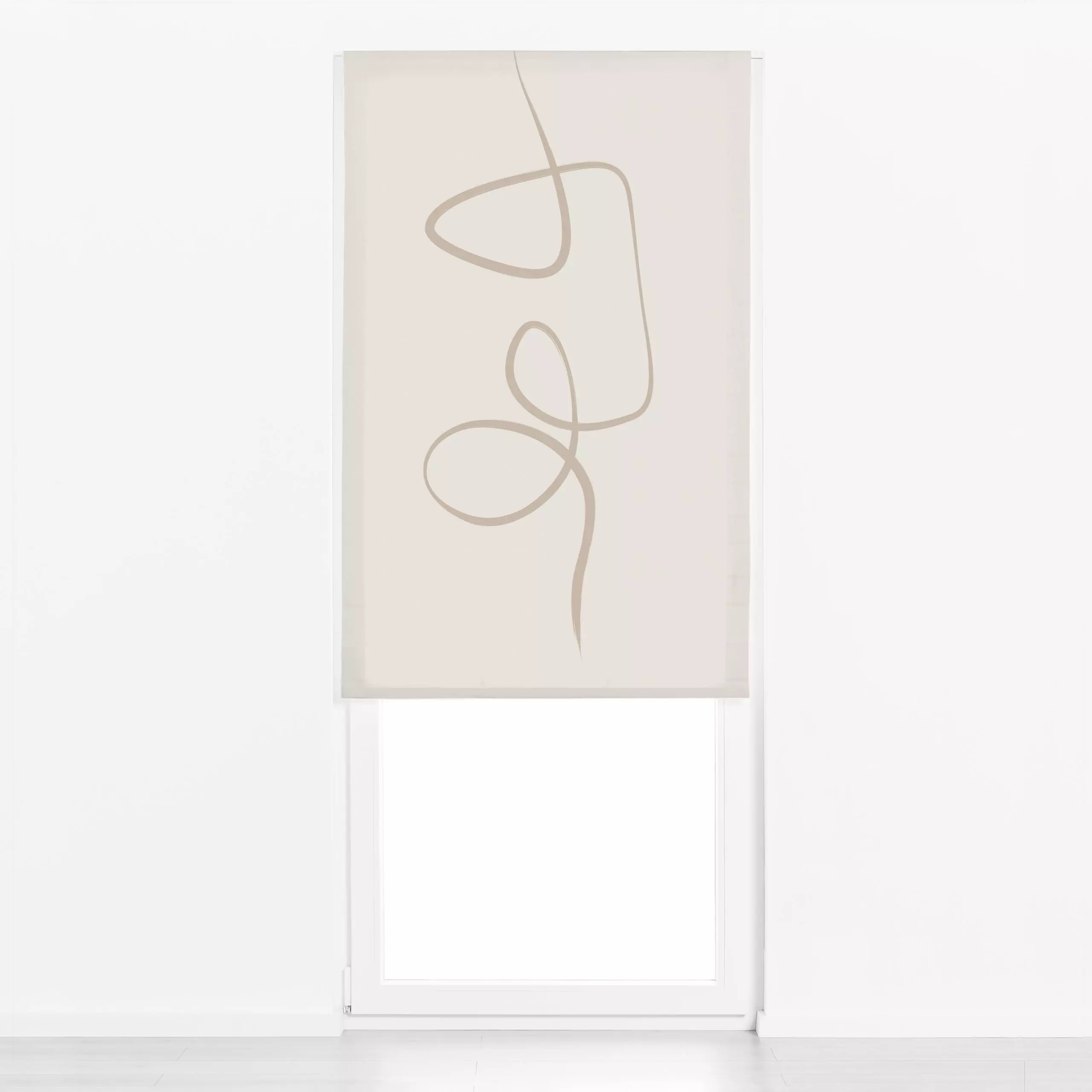 Raffrollo Ink Strokes 3 Beige Tones - Herbst, Symbole & Muster - von „Nouveau Prints"; Tusche, Pinselstrich, Tinte, warm, br...