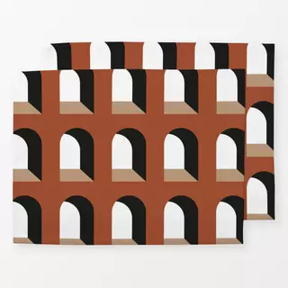 Tischset Arch Pattern Red Ochre