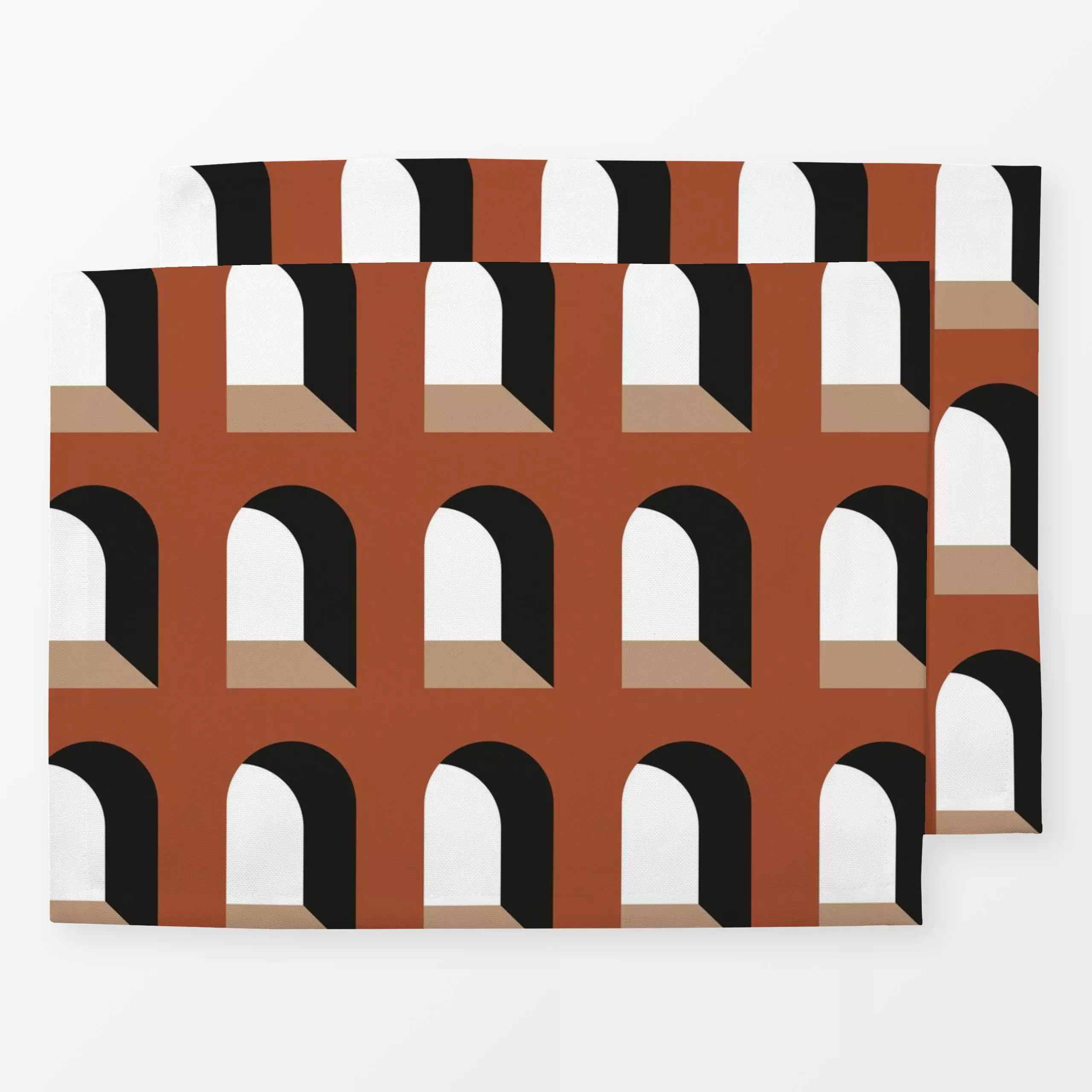 Tischset Arch Pattern Red Ochre, gemustert, von BOUDOIR BOBO