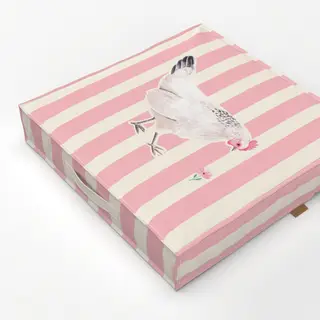 Bodenkissen Huhn gestreift pink