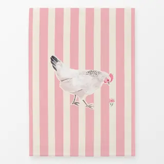 Geschirrtücher Huhn gestreift pink