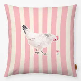 Kissen Huhn gestreift pink