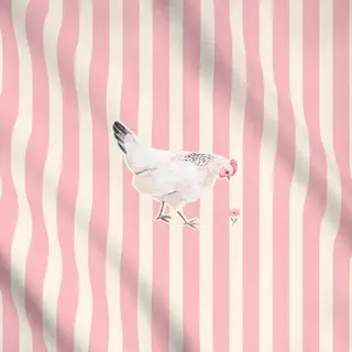 Meterware Huhn gestreift pink