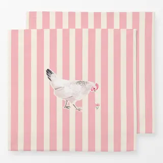 Servietten Huhn gestreift pink