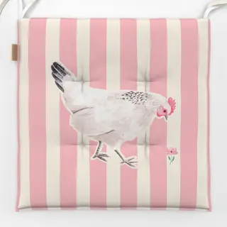 Sitzkissen Huhn gestreift pink