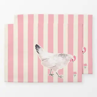 Tischset Huhn gestreift pink