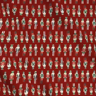 Meterware Drei Nussknacker rot