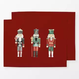 Tischset Drei Nussknacker rot