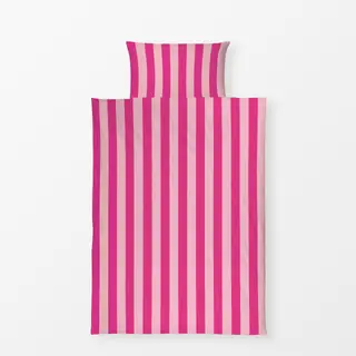 Bettwäsche Blockstreifen rosa pink
