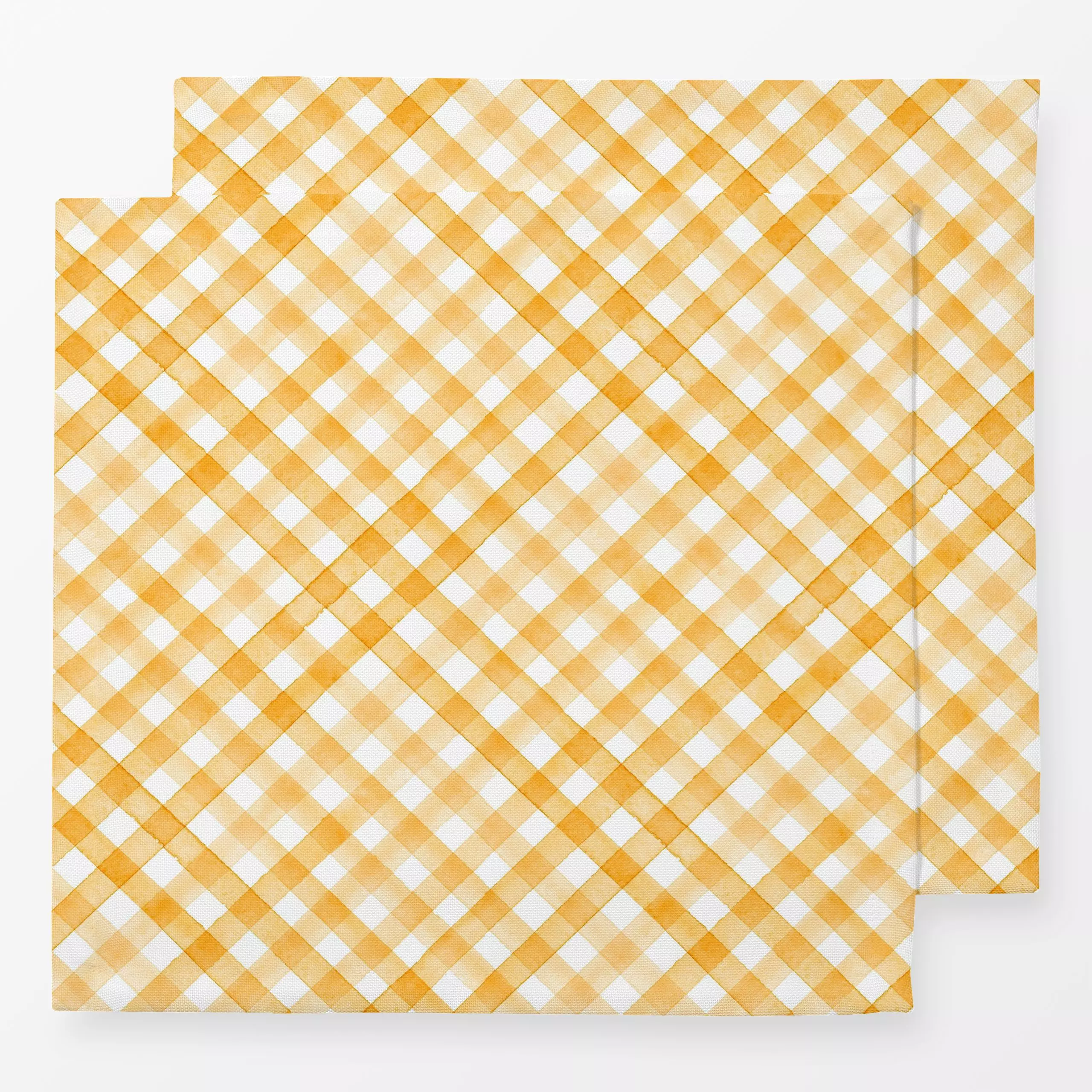Servietten Cottage Summer Karo Gingham - Frühling, Sommer, Symbole & Muster - von „Monika Strigel"; Orange, Karo, landhaus, ...