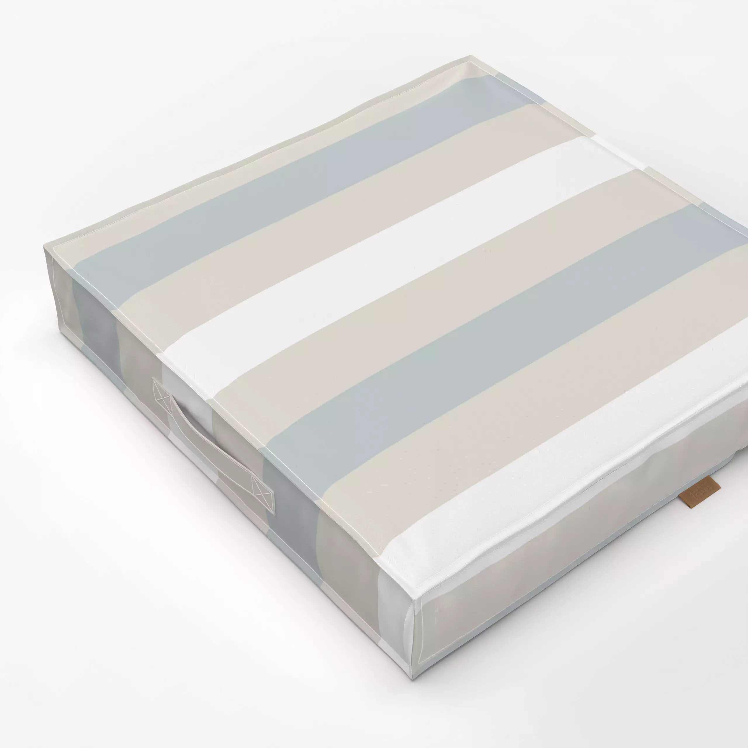 Bodenkissen Blue-Beige Stripes - Symbole & Muster - von „Sara Maria"; Streifen, Sommer, landhaus, Sommerlich, outdoorkissen,...