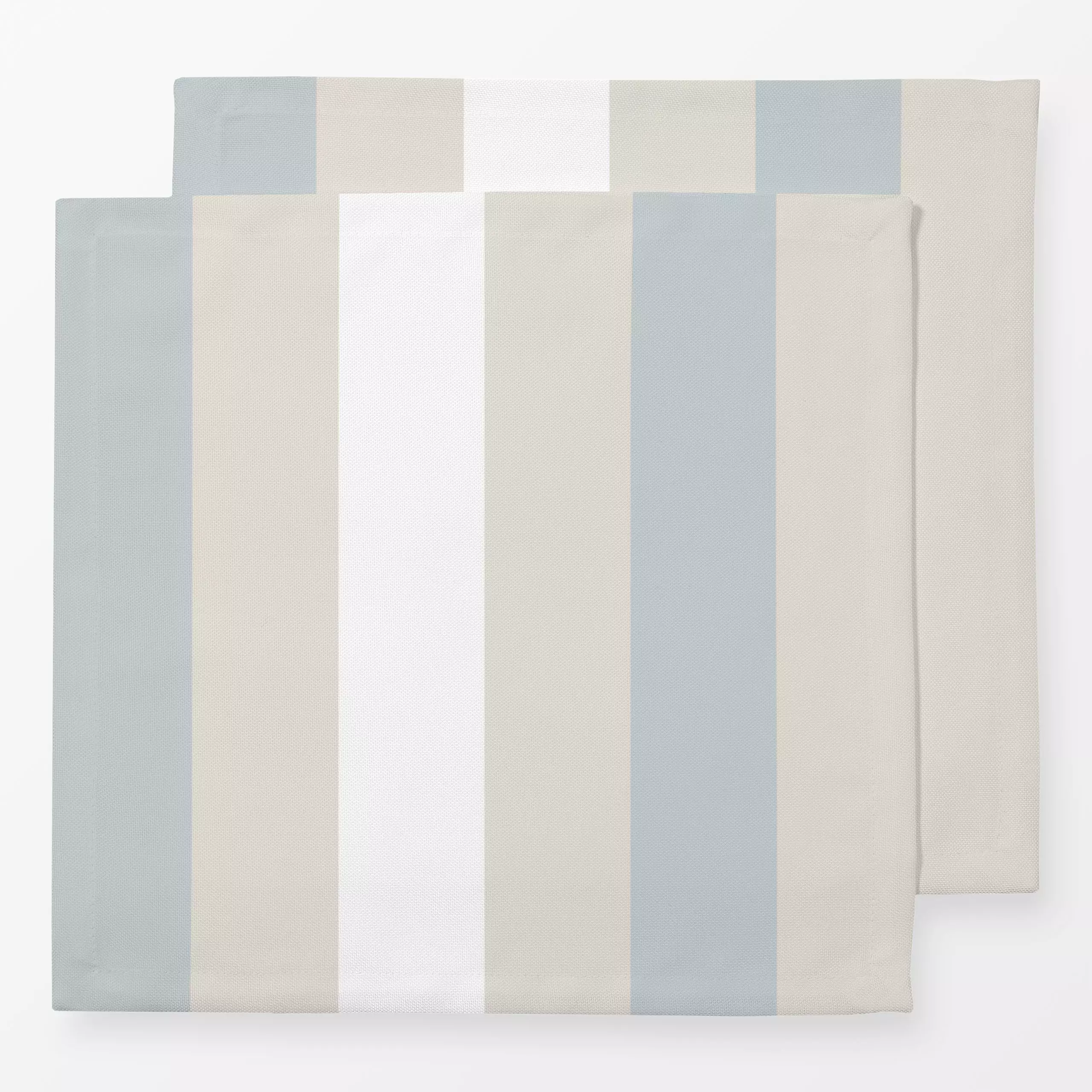 Servietten Blue-Beige Stripes - Symbole & Muster - von „Sara Maria"; Streifen, Sommer, landhaus, Sommerlich, outdoorkissen, ...