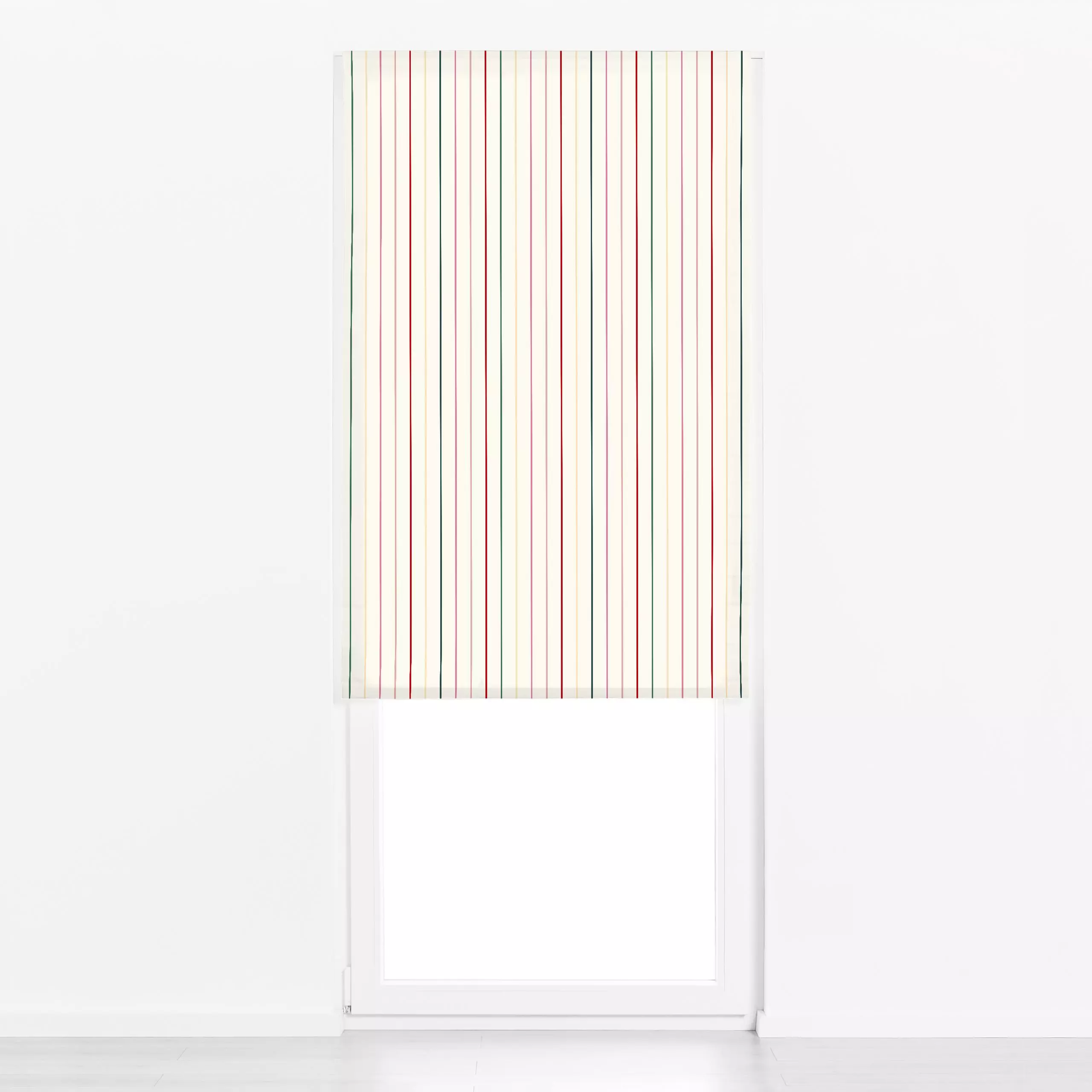 Raffrollo Fine Colorful Stripes - Symbole & Muster - von „Karen Menzenbach"; Muster, Streifen, beige, schlicht, stripes, dez...