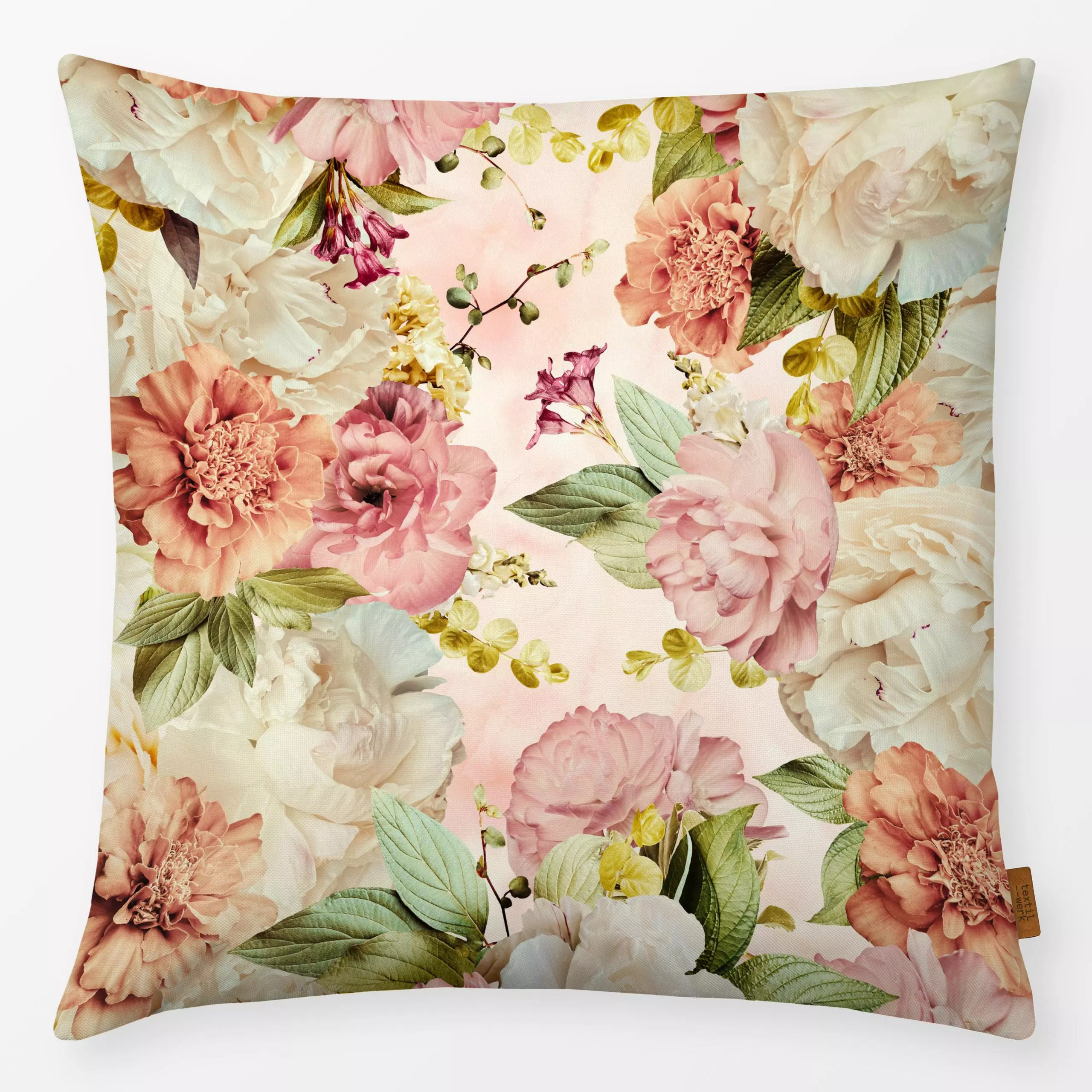 Kissen Goldener Herbst - Blumen & Florales, Pflanzen & Botanik - von „Uta Naumann"; boho, Blumen, Rosen, Blüten, Botanisch, ...