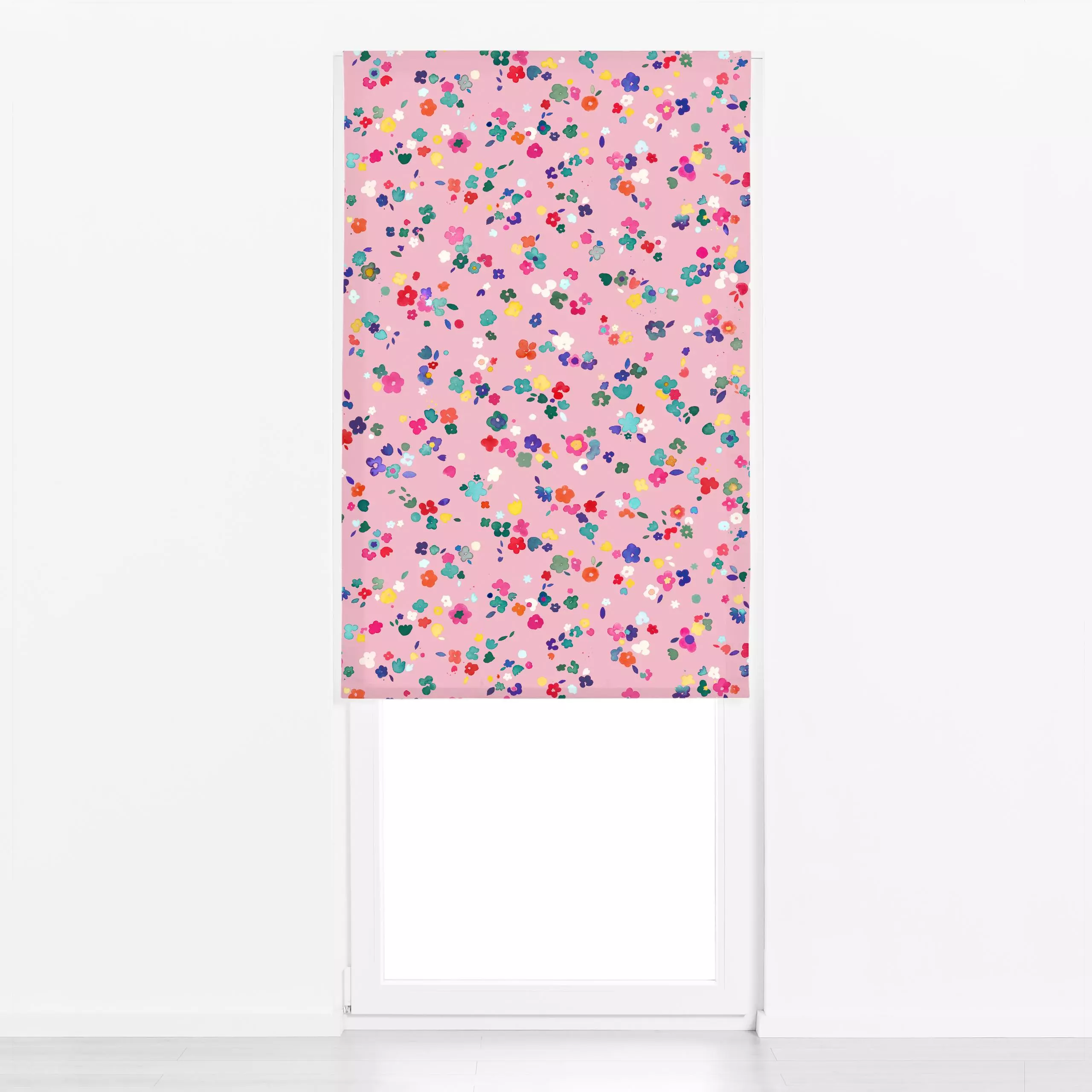 Raffrollo Little Ditsy Spring Flowers - Blumen & Florales, Frühling, Sommer - von „Ninola Design "; boho, hippie, Muster, Aq...
