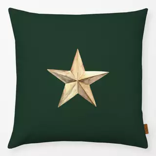 Kissen Goldener Stern tannengrün