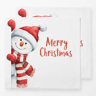 Servietten Schneemann Merry Christmas I