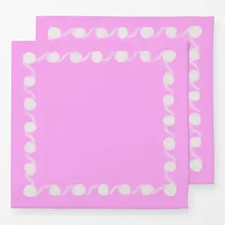 Servietten Punkterand Pink