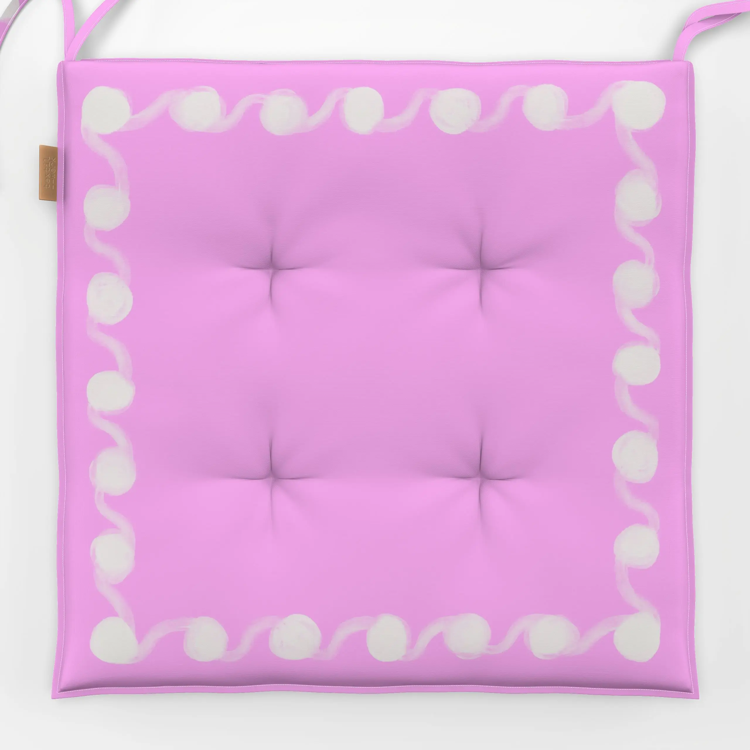 Sitzkissen Punkterand Pink - Symbole & Muster - von „Sophie Augustin Illustration"; Muster, Punkte, organisch, Rahmen
