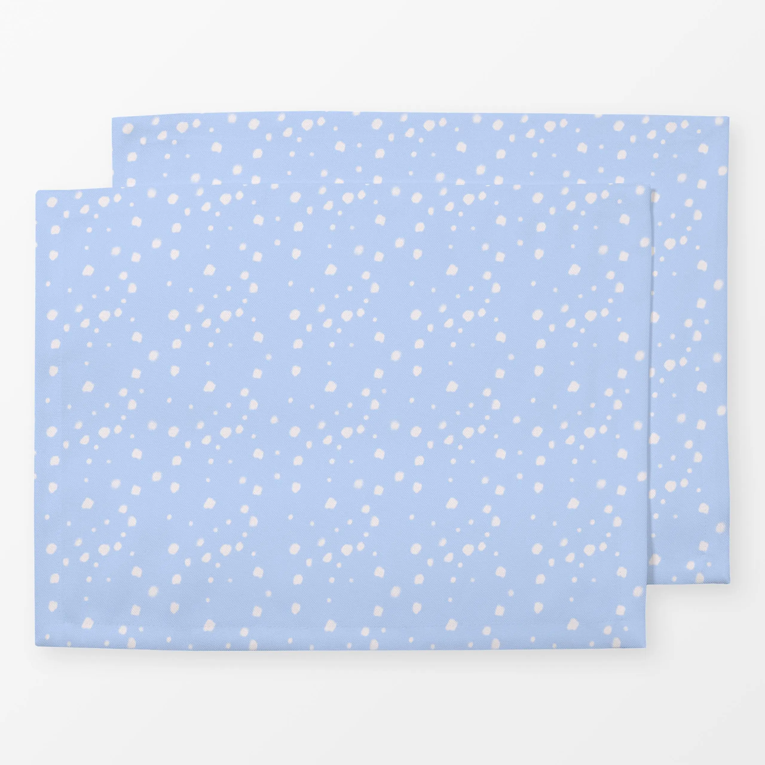 Tischset Fleckenmuster Blau - Winter, Symbole & Muster - von „Sophie Augustin Illustration"; Muster, Punkte, Terrazzo, Schne...