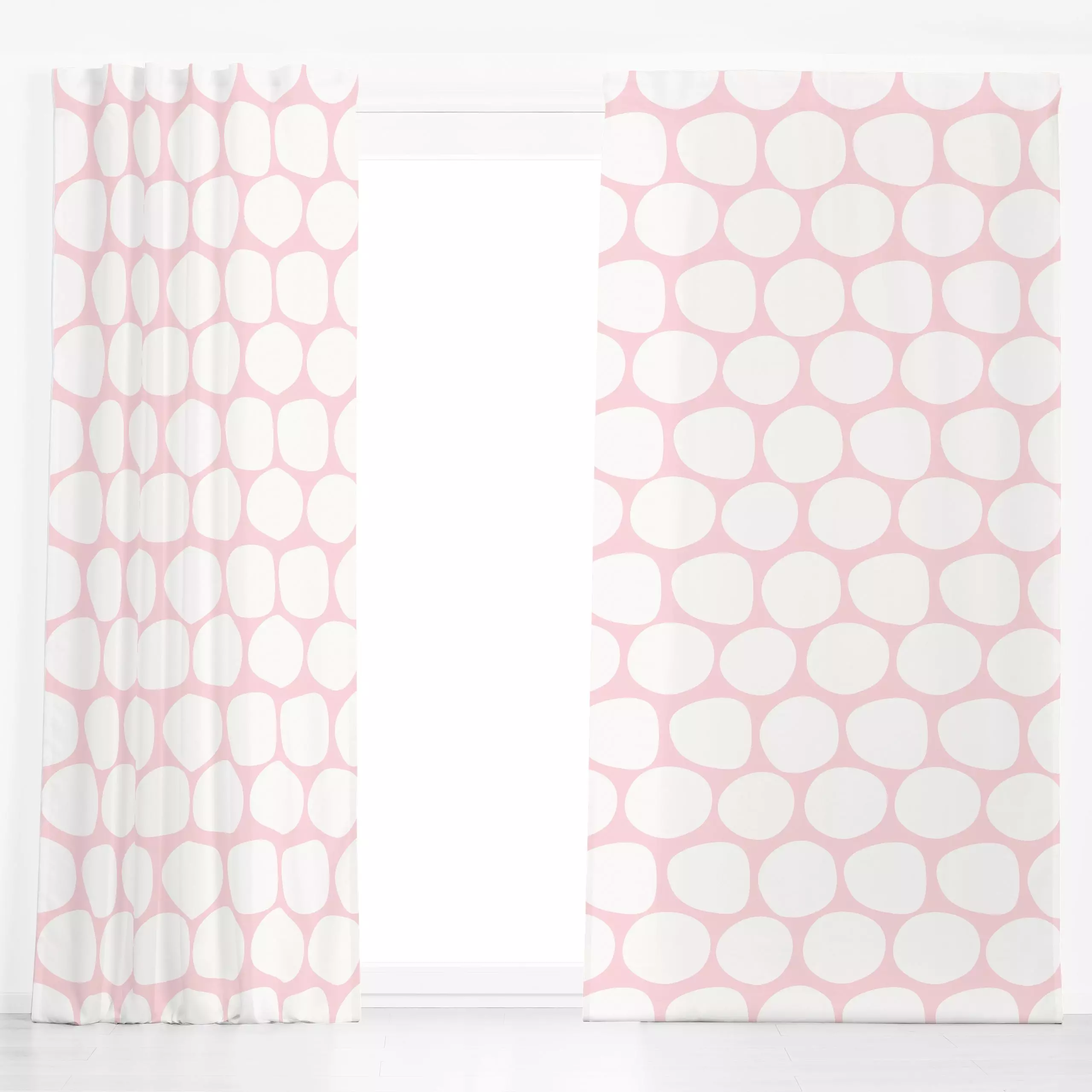 Dekovorhang Große Punkte rosa - Symbole & Muster - von „Studio Kesse"; Kinder, Dots, Kinderzimmer, bunt, gepunktet, Polkadot...