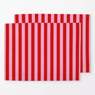 Tischset Streifen rot rosa