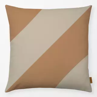 Kissen Diagonale Streifen Braun&Beige